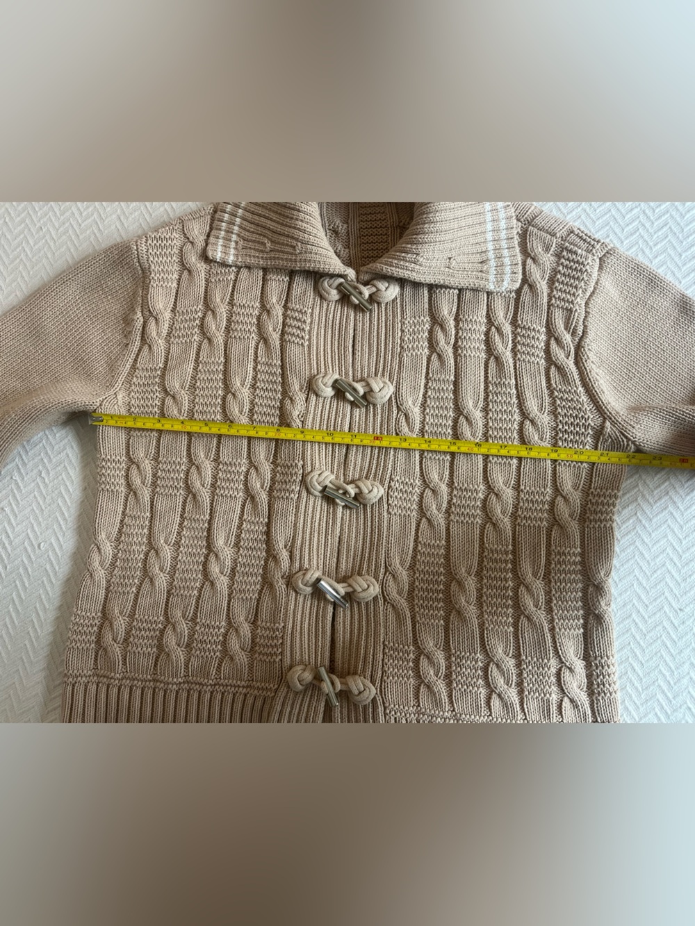 Cable Knit Toggle Front Cardigan - Picture 3 of 10